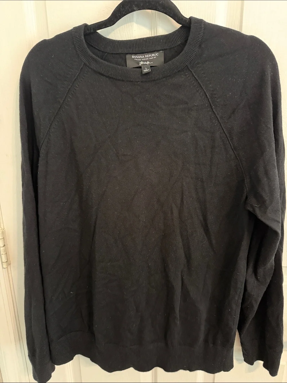 Banana Republic Men's Black Crewneck Pullover Sweater